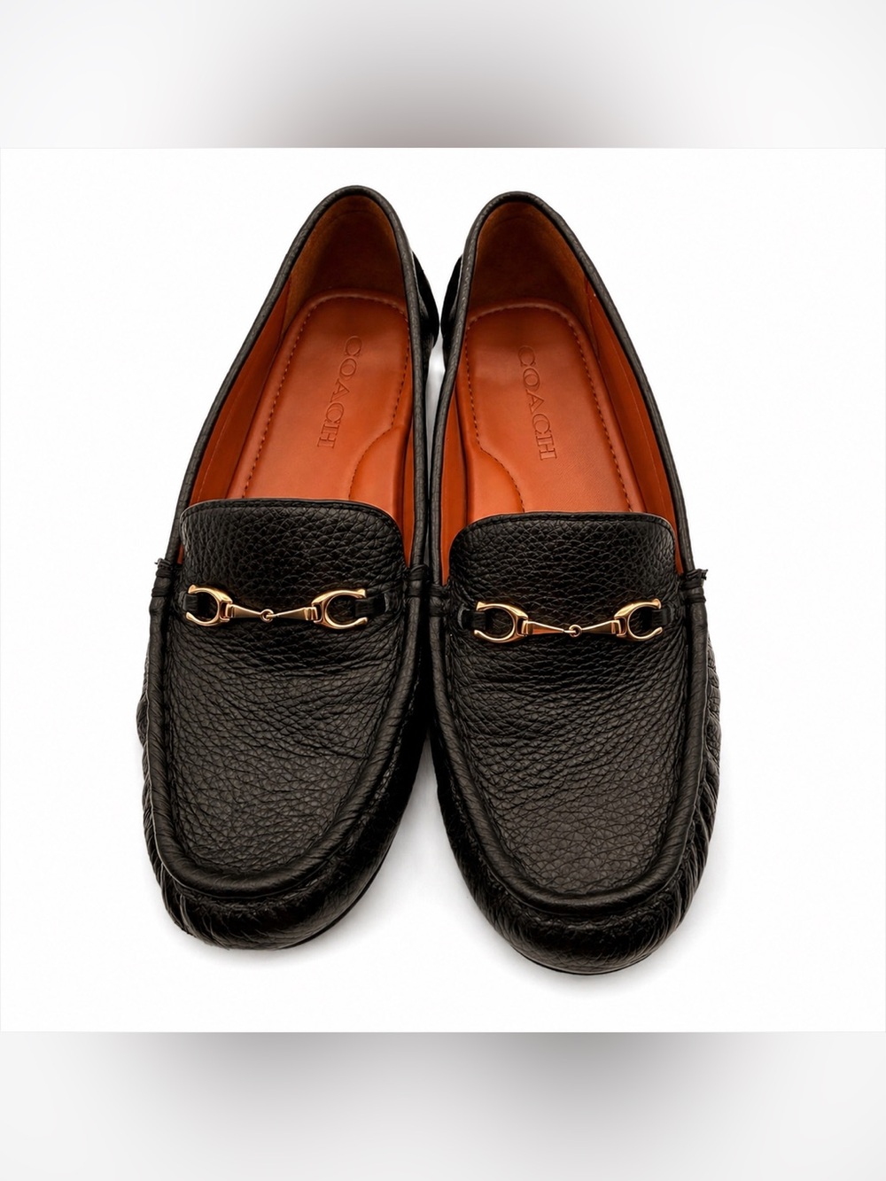 Coach Mavis Black Pebbled Leather Horsebit Loafers Flats Slip-On Classic Shoes - Picture 3 of 16